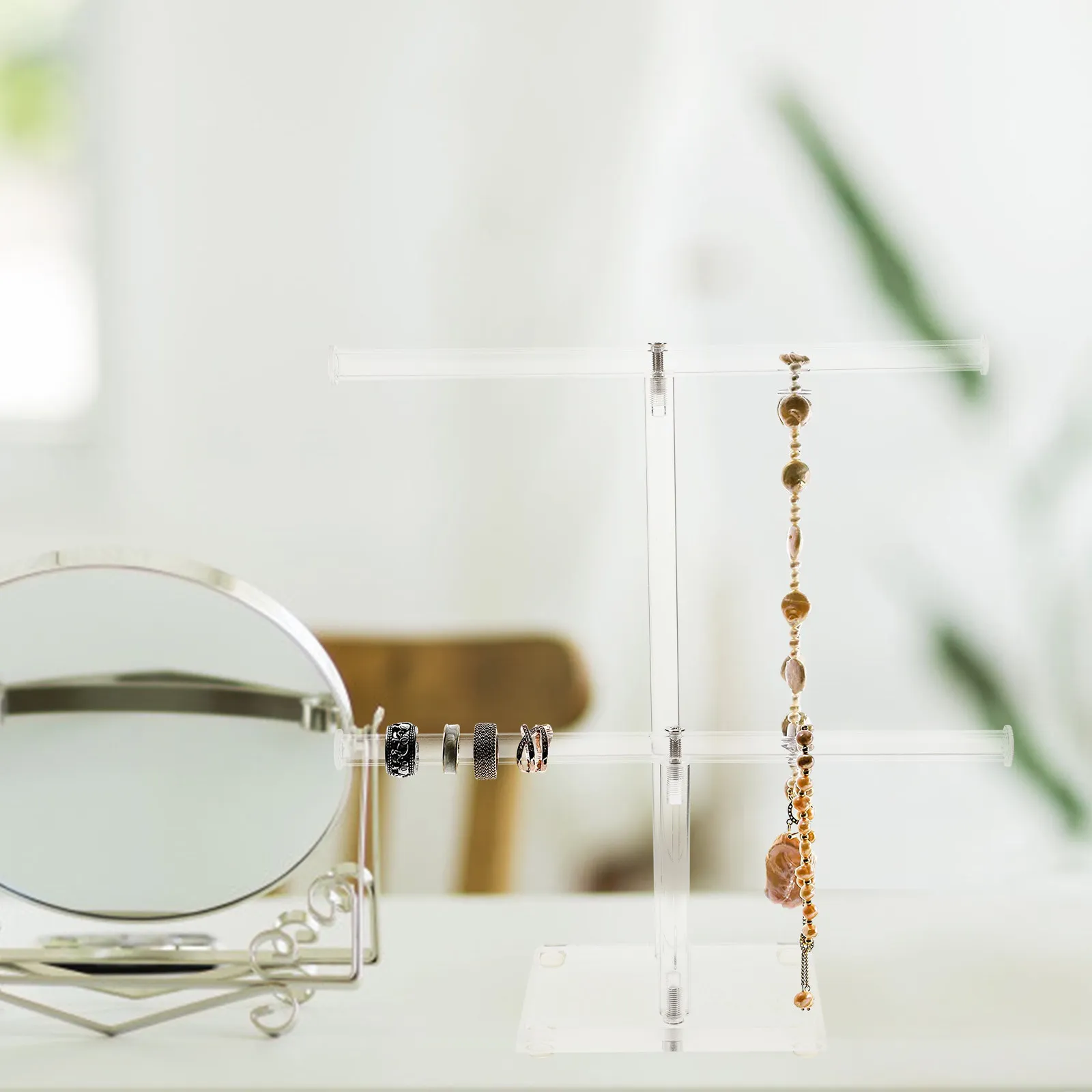 Современная акриловая подставка-органайзер для украшений: держатель для часов, подставка для хранения ожерелий, браслетов, колец, серег для туалетного столика и прикроватной тумбочки
Современная акриловая подставка-органайзер для украшений: держатель для часов, подставка для хранения ожерелий, браслетов, колец, серег для туалетного столика и прикроватной тумбочки