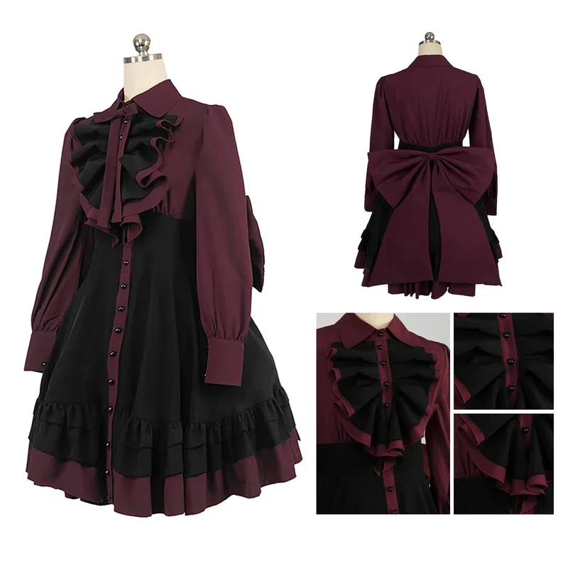 New Gothic style medieval bow long dress Renaissance clothing steampunk medieval retro dress stage performance costume 
New Gothic style medieval bow long dress Renaissance clothing steampunk medieval retro dress stage performance costume