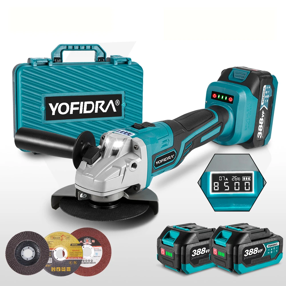 Brushless Electric Cordless Angle Grinder with Digital Display 5 Gear Wireless Angle Grinder with Power Battery
Brushless Electric Cordless Angle Grinder with Digital Display 5 Gear Wireless Angle Grinder with Power Battery