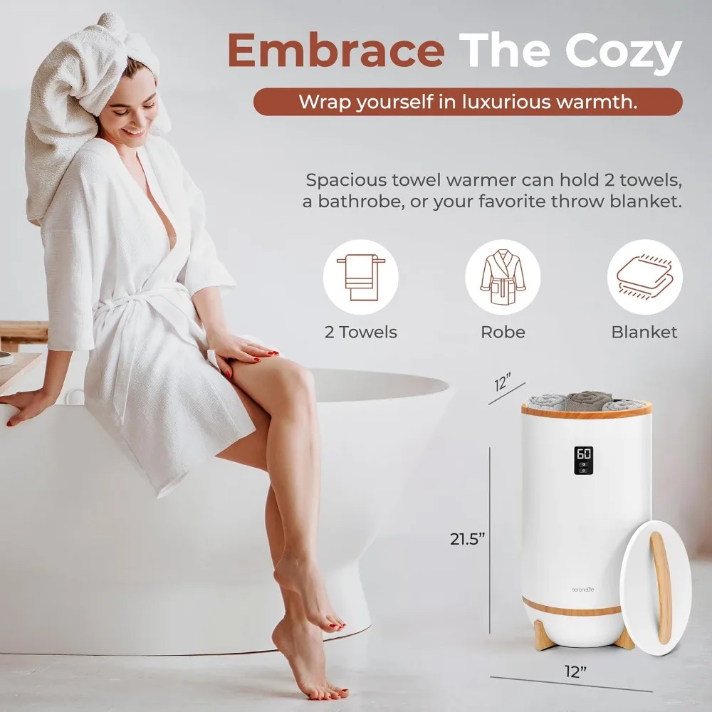 Single Touch Towel and Blanket Warmer with Fragrant Disc Holder and LED Ring Gray, Perfect Size for Two Large Bath Towels
Single Touch Towel and Blanket Warmer with Fragrant Disc Holder and LED Ring Gray, Perfect Size for Two Large Bath Towels