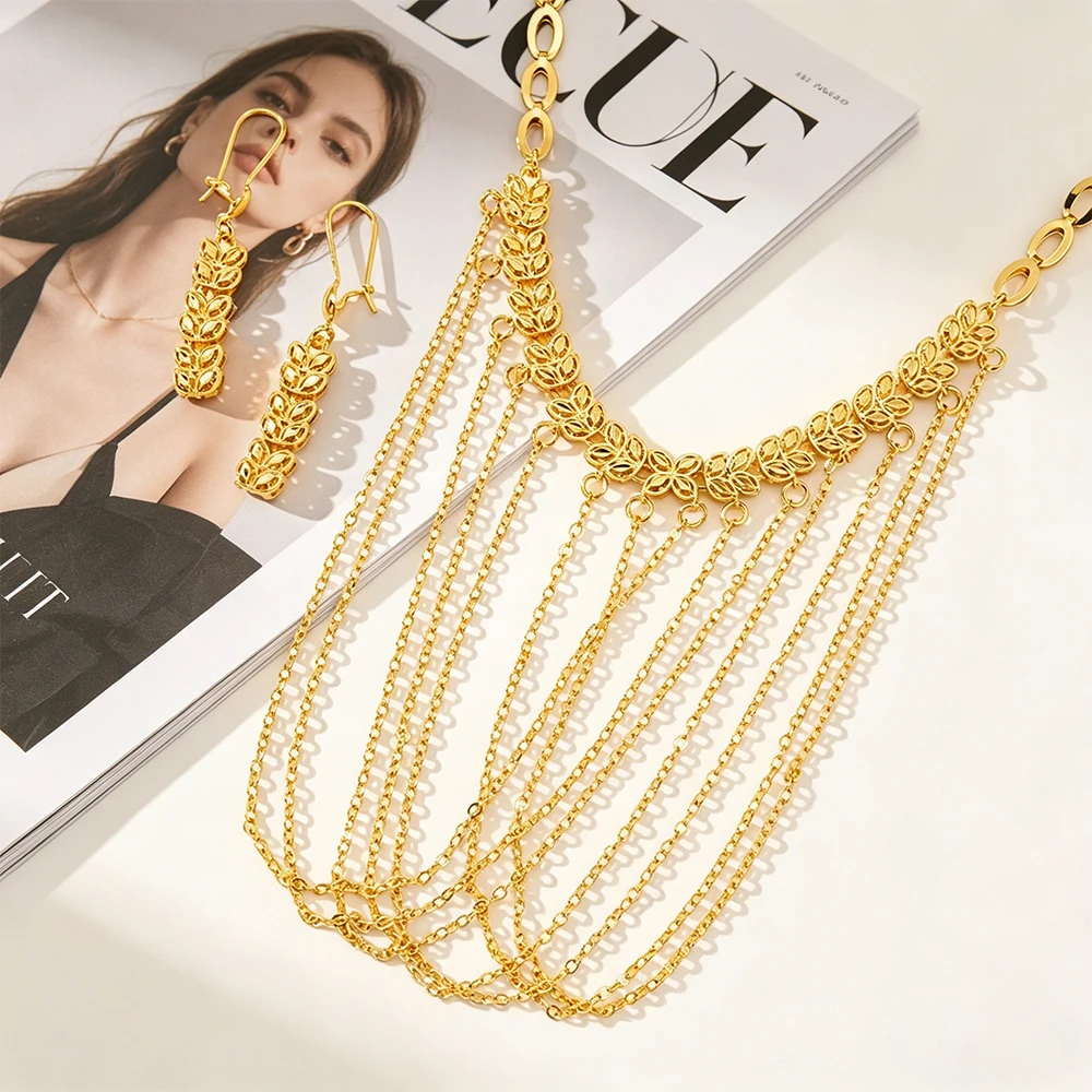 Dubai Fashion Drop Earring Trendy Jewelry Latest Women Necklace Earring Luxury Gold Color Necklace African Jewelry Wedding Party
Dubai Fashion Drop Earring Trendy Jewelry Latest Women Necklace Earring Luxury Gold Color Necklace African Jewelry Wedding Party