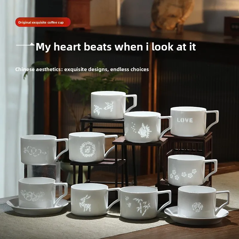 China-Chic Jingdezhen Ceramic Linglong Coffee Cup Set for Women Gifts High Beauty Afternoon Tea Set Home Drawn Cup Customizable
China-Chic Jingdezhen Ceramic Linglong Coffee Cup Set for Women Gifts High Beauty Afternoon Tea Set Home Drawn Cup Customizable