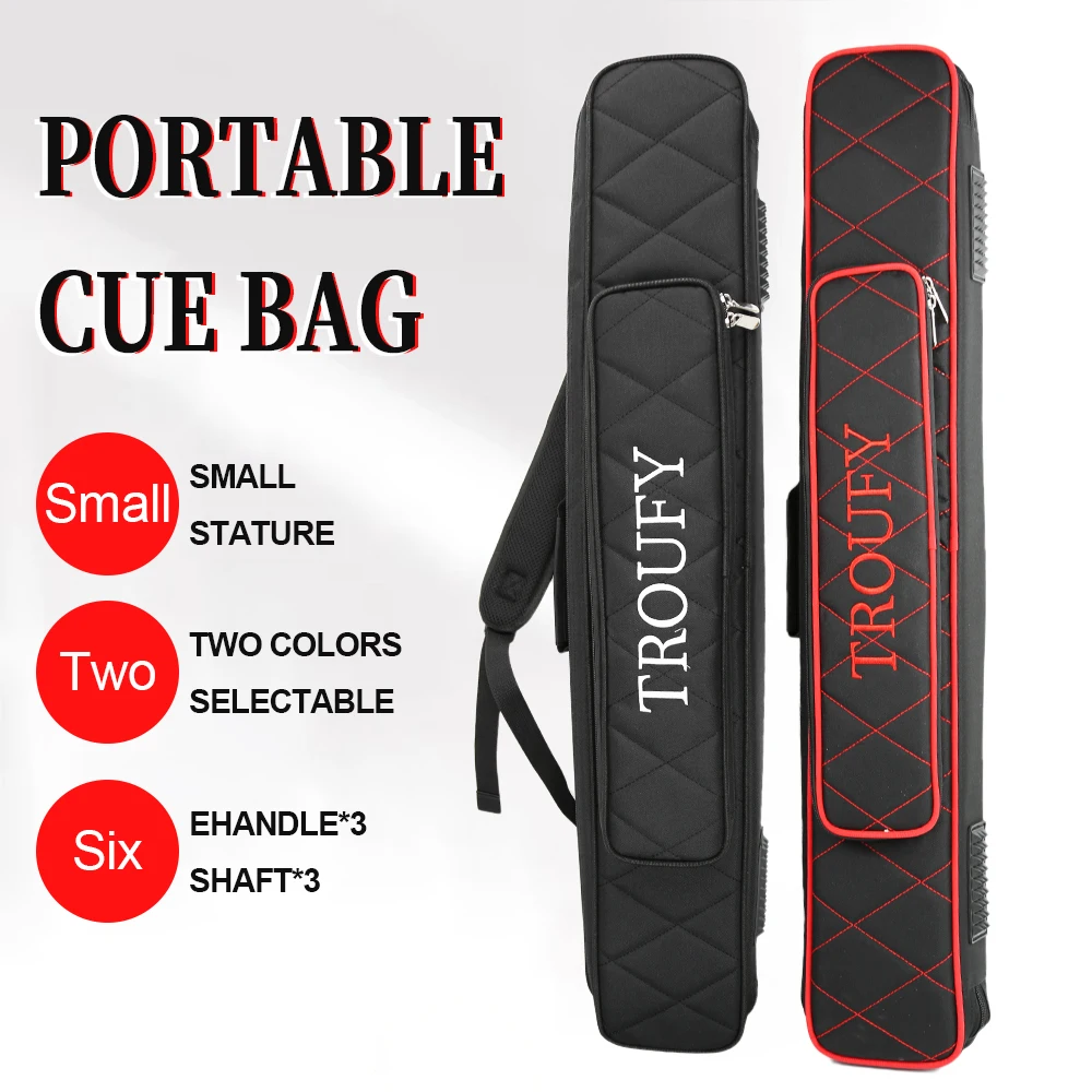TROUFY Billiard Cue Case 3 Butts 3 Shafts Soft Pool Cue Case Bag Billiard Accessories Black Red Colors 1/2 Split Pool Cue Case
TROUFY Billiard Cue Case 3 Butts 3 Shafts Soft Pool Cue Case Bag Billiard Accessories Black Red Colors 1/2 Split Pool Cue Case