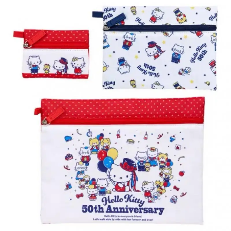 Hello Kittys Cosmetic Bag Sanrios New Cartoon Cute Girl's Heart Multifunctional Storage Bag Three-Piece Set Stationery Bag
Hello Kittys Cosmetic Bag Sanrios New Cartoon Cute Girl's Heart Multifunctional Storage Bag Three-Piece Set Stationery Bag