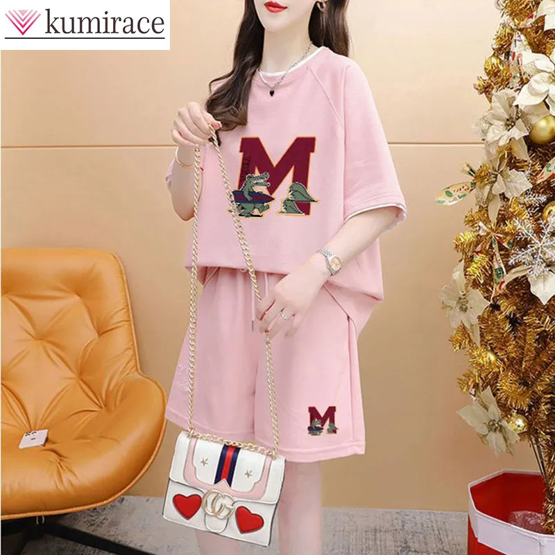 Large Loose Short Sleeved Shorts Set, Fashionable Niche Print, Summer New Casual Sports Set, Two-piece Set for Women Short Sets
Large Loose Short Sleeved Shorts Set, Fashionable Niche Print, Summer New Casual Sports Set, Two-piece Set for Women Short Sets