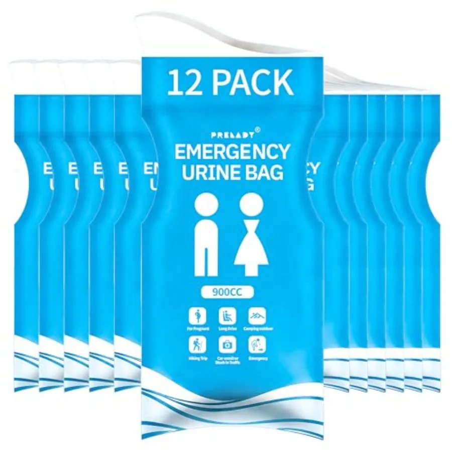 900CC Disposable Urine Bag, 12 PCS Emergency Portable Urinal Bags for Men/Women, Unisex Pee and Vomit Bags for Travel, Camping,
900CC Disposable Urine Bag, 12 PCS Emergency Portable Urinal Bags for Men/Women, Unisex Pee and Vomit Bags for Travel, Camping,