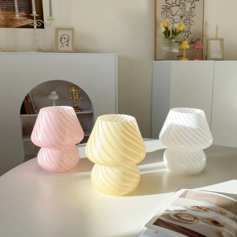 Italian Designer Glass Desk Lamp Glass Table Bedside Lamps Vintage Striped Small Mushroom Led Night Light Home Decor Desk Lamp
Italian Designer Glass Desk Lamp Glass Table Bedside Lamps Vintage Striped Small Mushroom Led Night Light Home Decor Desk Lamp