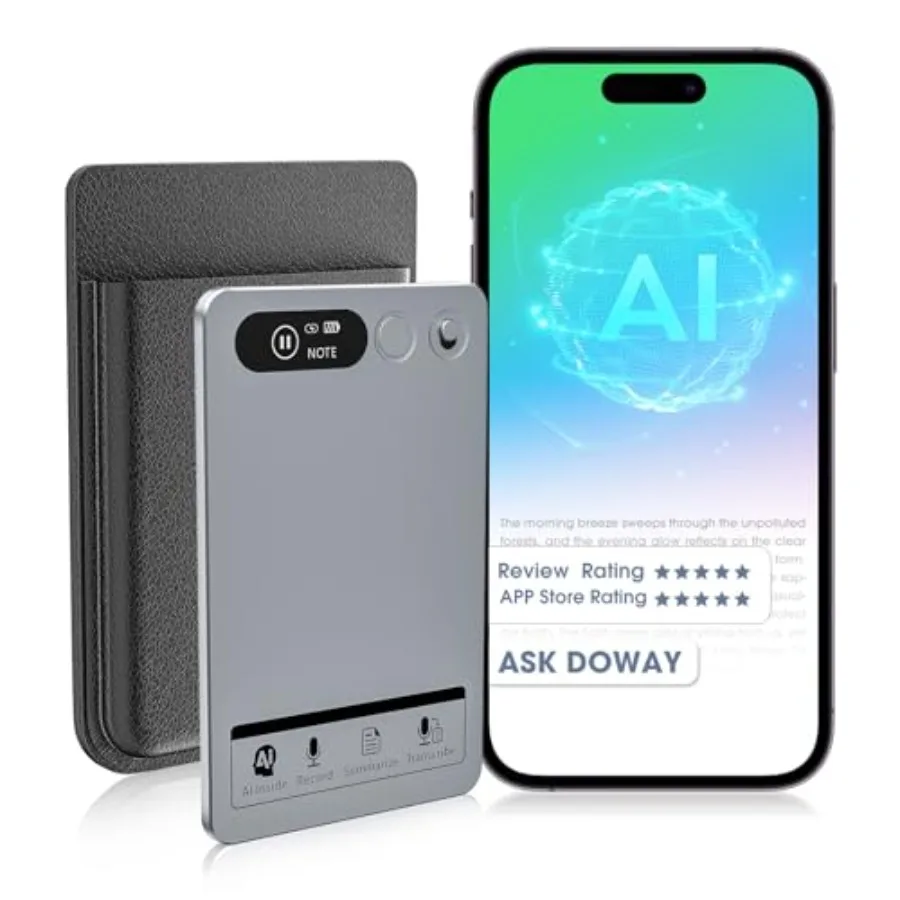 AI Voice Recorder for lectures, meetings, calls; grey ABS plastic; AI transcription summarization; 64GB storage; supports 152 l
AI Voice Recorder for lectures, meetings, calls; grey ABS plastic; AI transcription summarization; 64GB storage; supports 152 l