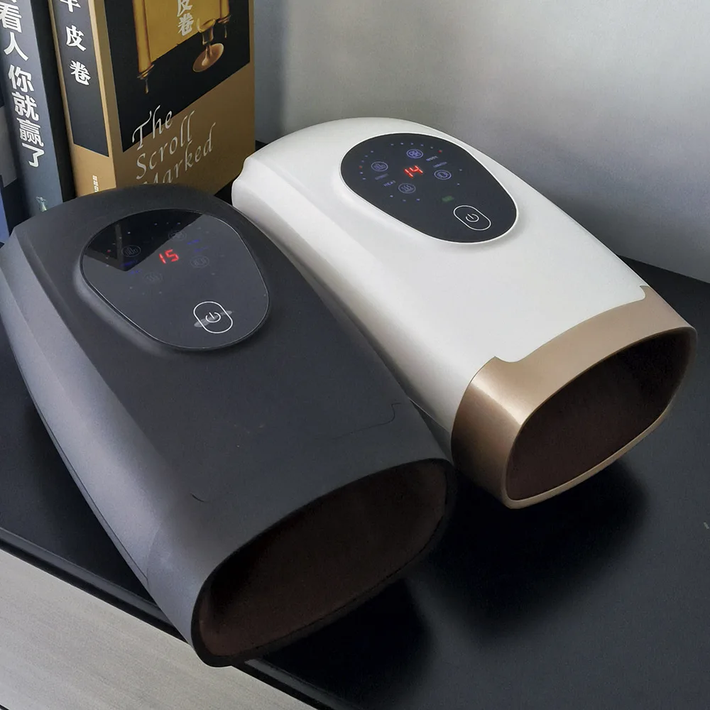 Wireless heated finger-stretching electric hand massager with separate finger massage airbags for kneading hand massage.
Wireless heated finger-stretching electric hand massager with separate finger massage airbags for kneading hand massage.