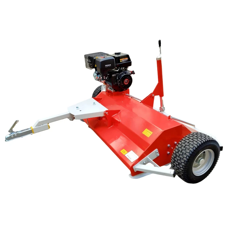 uses CE to pull all-terrain vehicle flail lawn mower
uses CE to pull all-terrain vehicle flail lawn mower