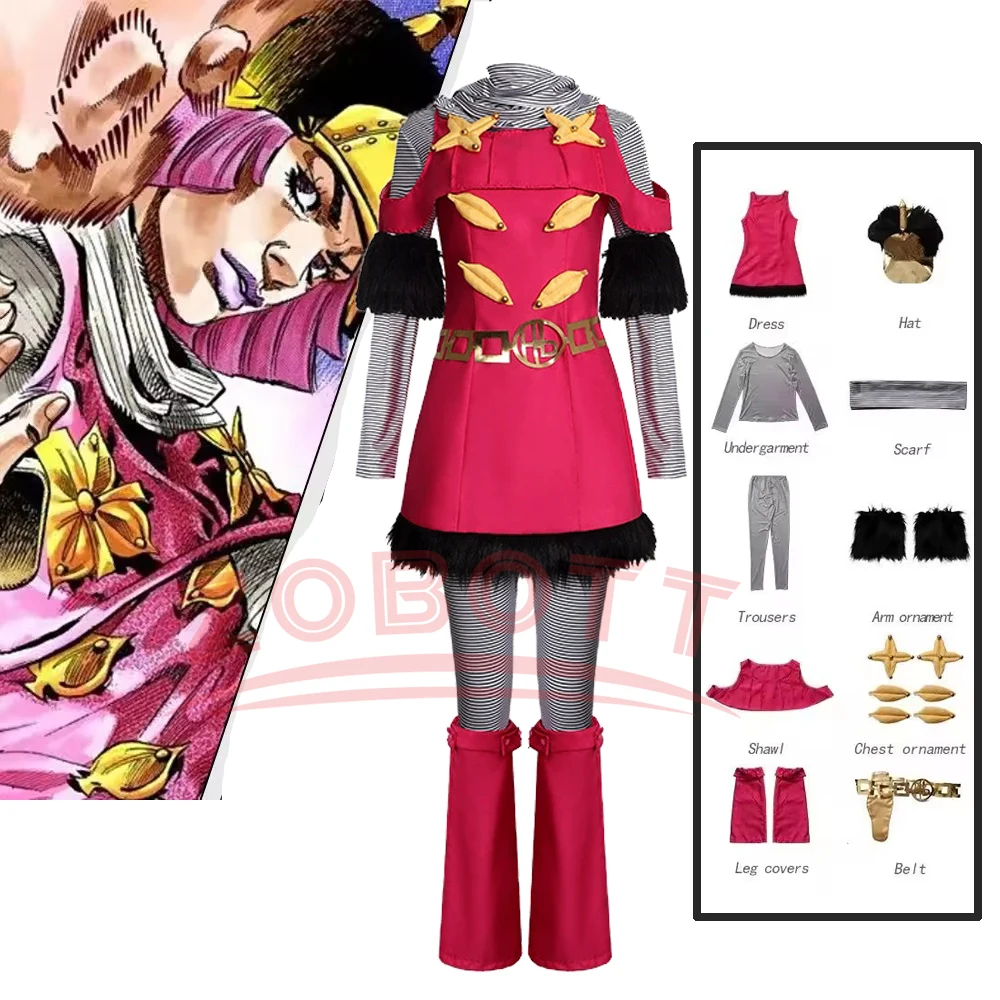 Hot Pants Cosplay Costumes Uniform Ainme JO Rose Red Dress Role Play Hat Halloween Carnival Dressing For Women Men Accessories
Hot Pants Cosplay Costumes Uniform Ainme JO Rose Red Dress Role Play Hat Halloween Carnival Dressing For Women Men Accessories
