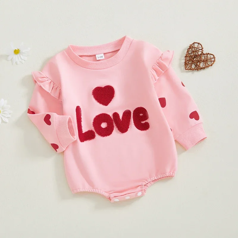 SUNSIOM 0-18 Months Baby Girl Valentine's Day Romper Heart Letter Embroidery Long Sleeve Crew Neck Bubble Jumpsuit
SUNSIOM 0-18 Months Baby Girl Valentine's Day Romper Heart Letter Embroidery Long Sleeve Crew Neck Bubble Jumpsuit