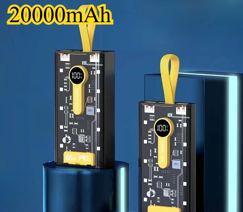 20000mAh Super Fast Charging Large Capacity Mobile Power Bank Mech Transparent Power Bank
20000mAh Super Fast Charging Large Capacity Mobile Power Bank Mech Transparent Power Bank