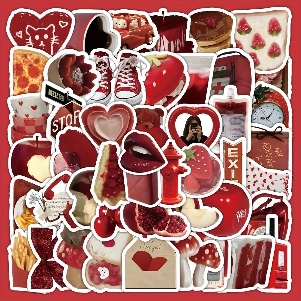 60 Vintage "Real Red" Themed Sticker Set - Delicate, unisex self-adhesive flowers for crafts and decor; perfect for guitars, skateboards, water bottles, bumpers, snowboards, laptops, and gifts
60 Vintage "Real Red" Themed Sticker Set - Delicate, unisex self-adhesive flowers for crafts and decor; perfect for guitars, skateboards, water bottles, bumpers, snowboards, laptops, and gifts