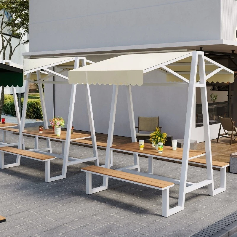 Outdoor square one-piece table and chair combination outdoor courtyard garden plastic wood dining table
Outdoor square one-piece table and chair combination outdoor courtyard garden plastic wood dining table