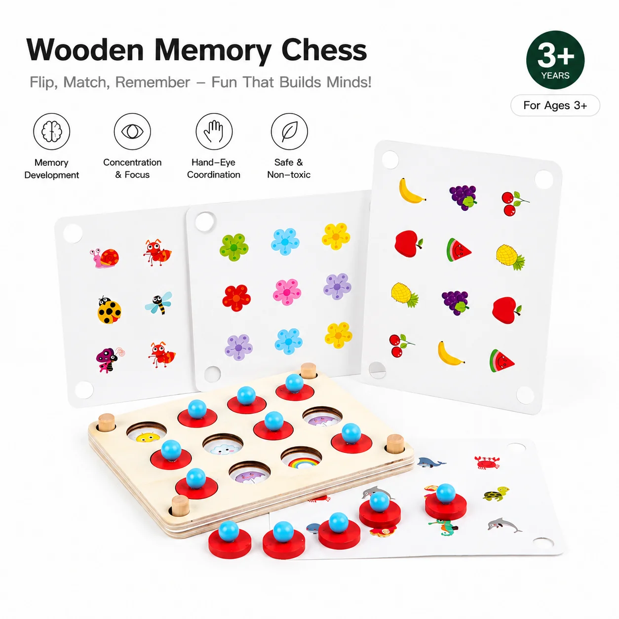 Memory Chess, Children's Educational Toys, Concentration Training, Thinking Logic Development, Montessori Education
Memory Chess, Children's Educational Toys, Concentration Training, Thinking Logic Development, Montessori Education