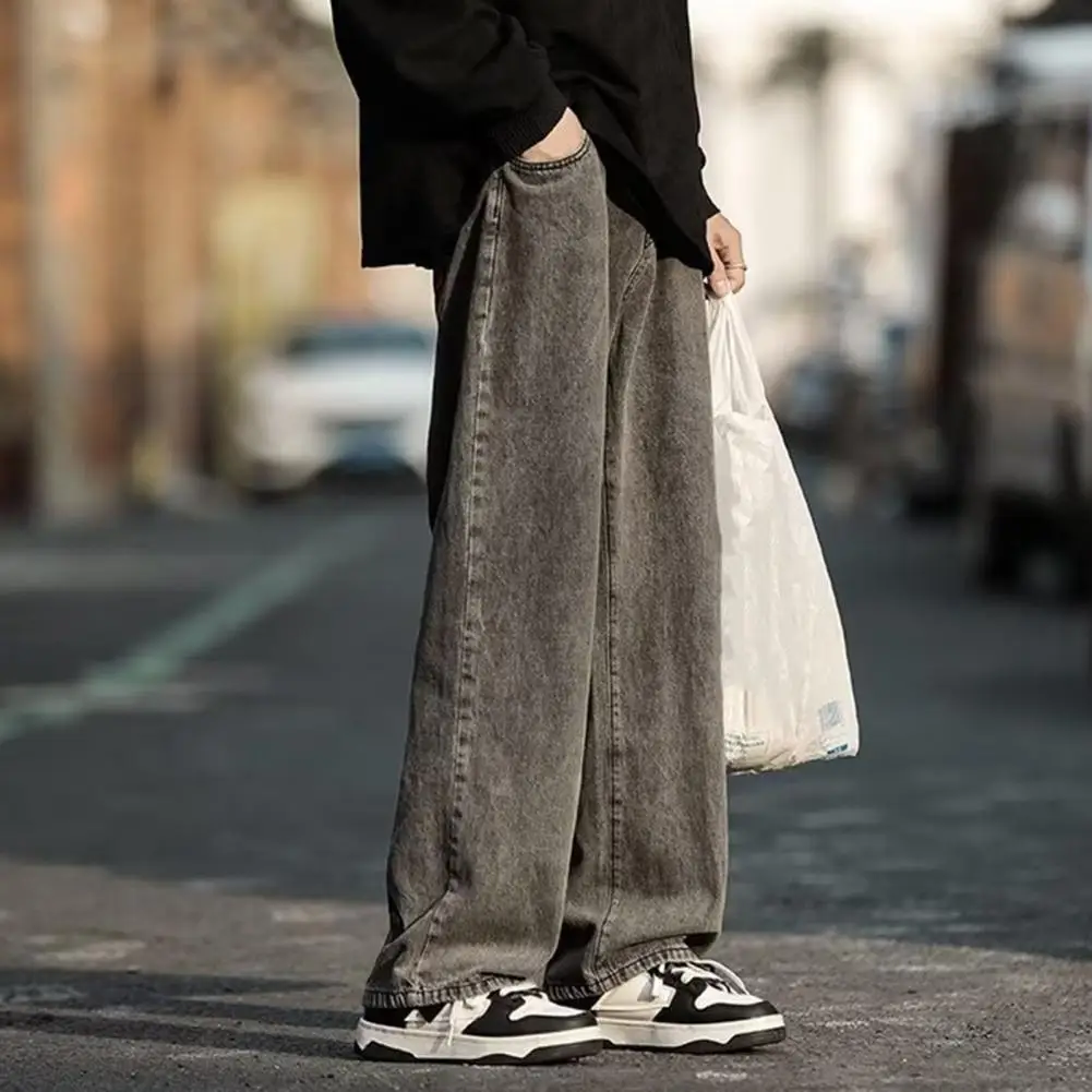 Men Straight Jeans Streetwear Men's Wide Leg Jeans with Cartoon Floral Embroidery Elastic Waist Deep Crotch Pockets for A
Men Straight Jeans Streetwear Men's Wide Leg Jeans with Cartoon Floral Embroidery Elastic Waist Deep Crotch Pockets for A