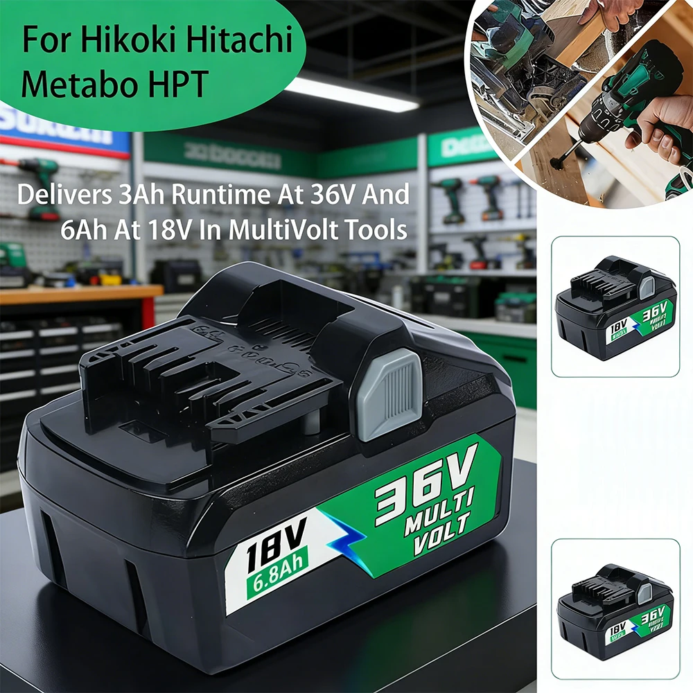 MultiVolt BSL36A18 18V 6.8Ah Li-ion Battery for Hikoki Hitachi, 18V 36V Rechargeable Slide-type Power Tools
MultiVolt BSL36A18 18V 6.8Ah Li-ion Battery for Hikoki Hitachi, 18V 36V Rechargeable Slide-type Power Tools