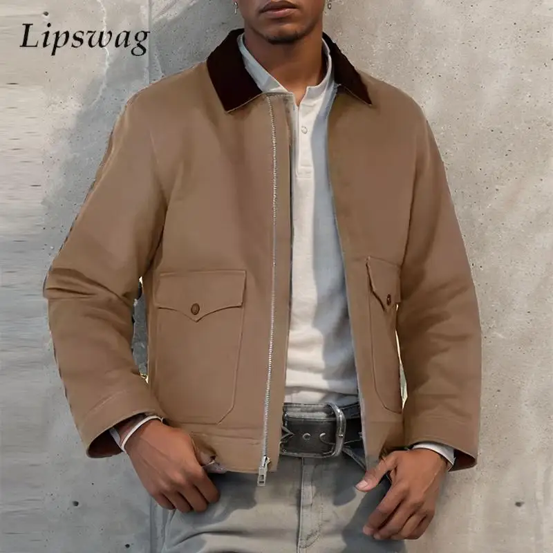 Solid Color Wool Lapel Patchwork Mens Coat 2024 Autumn Long Sleeve Vintage Jackets For Men Outdoor Casual Zipper Cardigan Coats
Solid Color Wool Lapel Patchwork Mens Coat 2024 Autumn Long Sleeve Vintage Jackets For Men Outdoor Casual Zipper Cardigan Coats