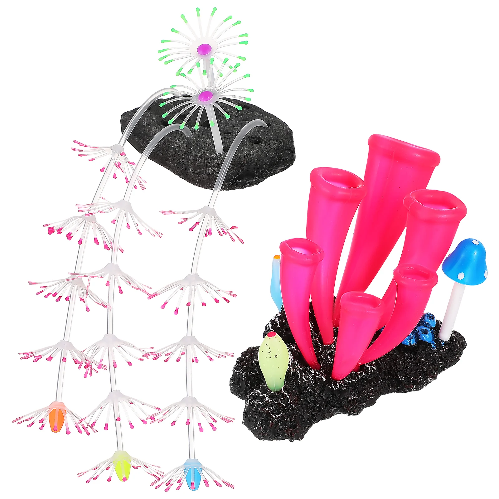 2 Pcs Simulated Silicone Coral Fake Reef Decor Glow in Dark Fish Tank Aquarium Decorations for Freshwater Betta Reef
2 Pcs Simulated Silicone Coral Fake Reef Decor Glow in Dark Fish Tank Aquarium Decorations for Freshwater Betta Reef
