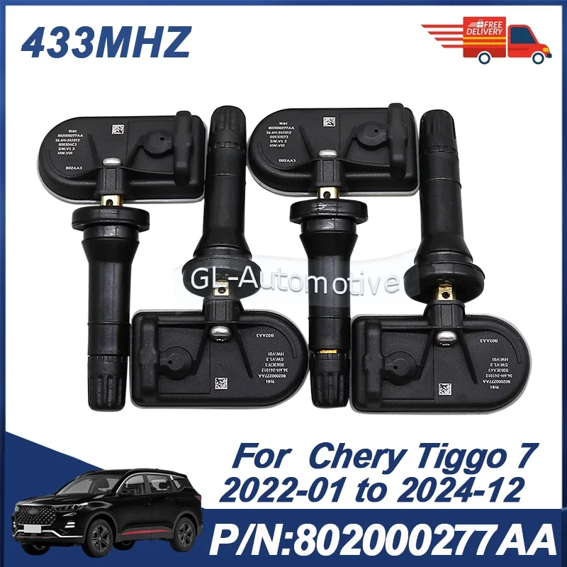 4 шт. датчик давления в шинах датчик TPMS для Chery Tiggo 7 2022-2024 7 PLUS 433 МГц 802000277AA
4 шт. датчик давления в шинах датчик TPMS для Chery Tiggo 7 2022-2024 7 PLUS 433 МГц 802000277AA