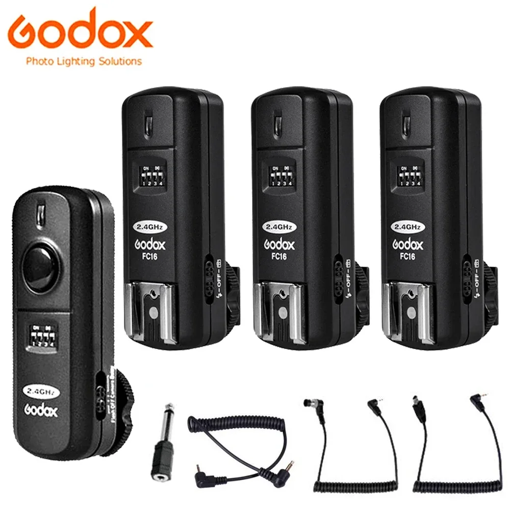 Godox FC-16 Transmitter +Receivers 2.4G 16 Channels Wireless Remote Flash Speedlite Trigger Shutter Release for Canon Nikon DSLR
Godox FC-16 Transmitter +Receivers 2.4G 16 Channels Wireless Remote Flash Speedlite Trigger Shutter Release for Canon Nikon DSLR