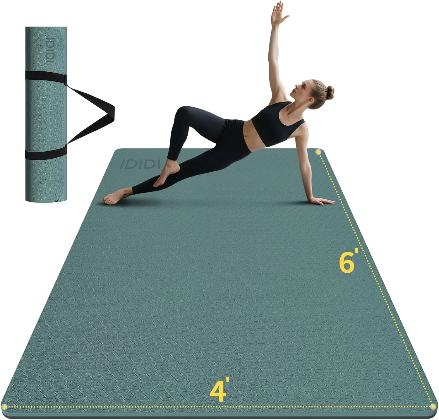 Extra Large Yoga Mat 6x4 ft, Non-Slip Eco-Friendly Exercise Mat for Home Workouts
Extra Large Yoga Mat 6x4 ft, Non-Slip Eco-Friendly Exercise Mat for Home Workouts