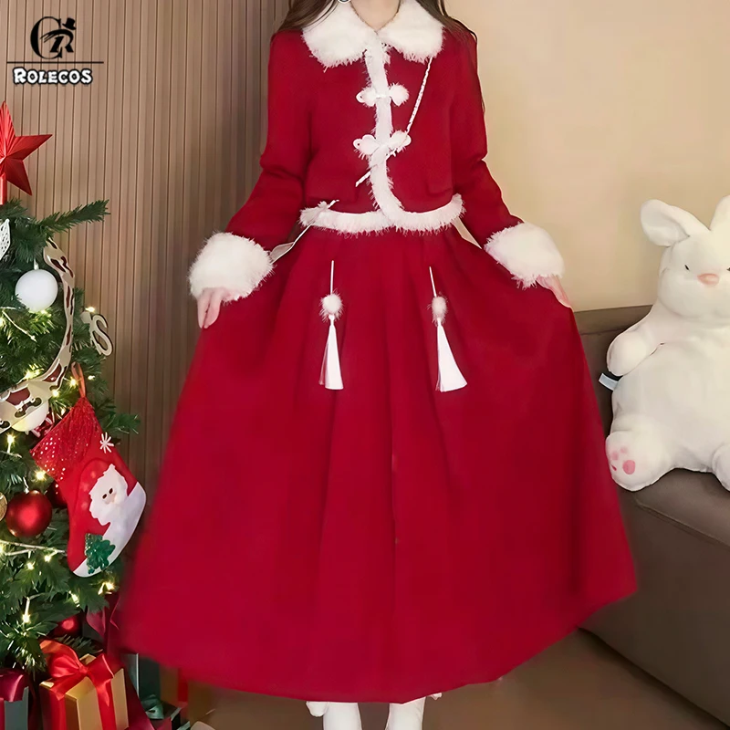 ROLECOS женский рождественский карнавальный костюм красное платье принцессы с отделкой из белого искусственного меха, полный комплект для платья Санты 2026 года, новогодняя вечеринка
ROLECOS женский рождественский карнавальный костюм красное платье принцессы с отделкой из белого искусственного меха, полный комплект для платья Санты 2026 года, новогодняя вечеринка