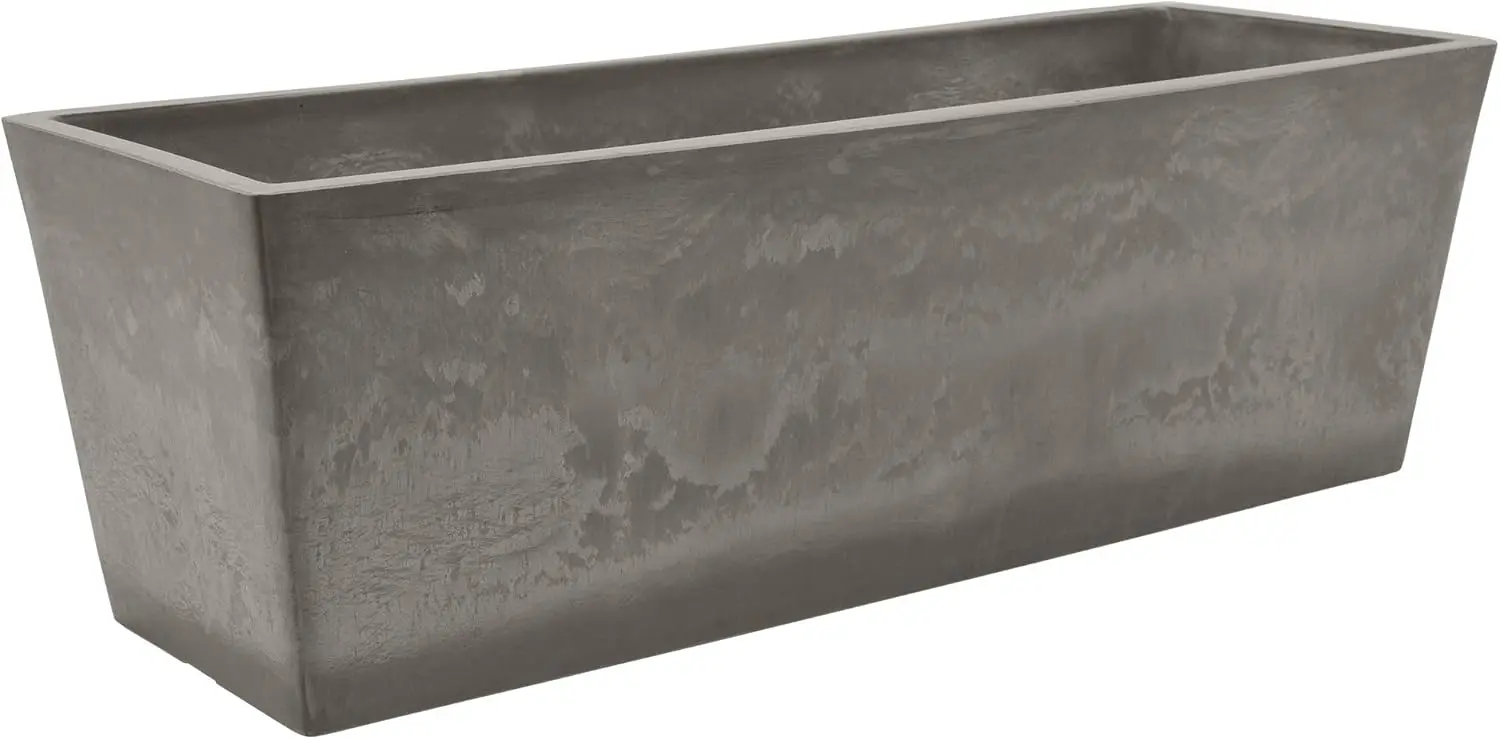 Simplicity Window Box Planter, 25.5" x 9", Cement Color, Plastic/Stone/Wood Composite, Indoor Outdoor Use
Simplicity Window Box Planter, 25.5" x 9", Cement Color, Plastic/Stone/Wood Composite, Indoor Outdoor Use