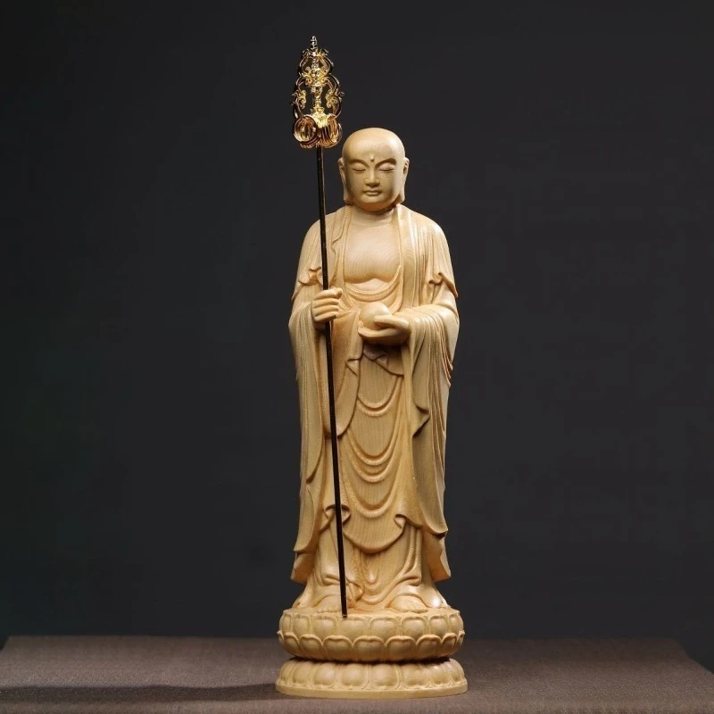 Cedar Wood Carving of Bodhisattva Kṣitigarbha Handcrafted Wooden Statue for The Living Room Home Decor
Cedar Wood Carving of Bodhisattva Kṣitigarbha Handcrafted Wooden Statue for The Living Room Home Decor