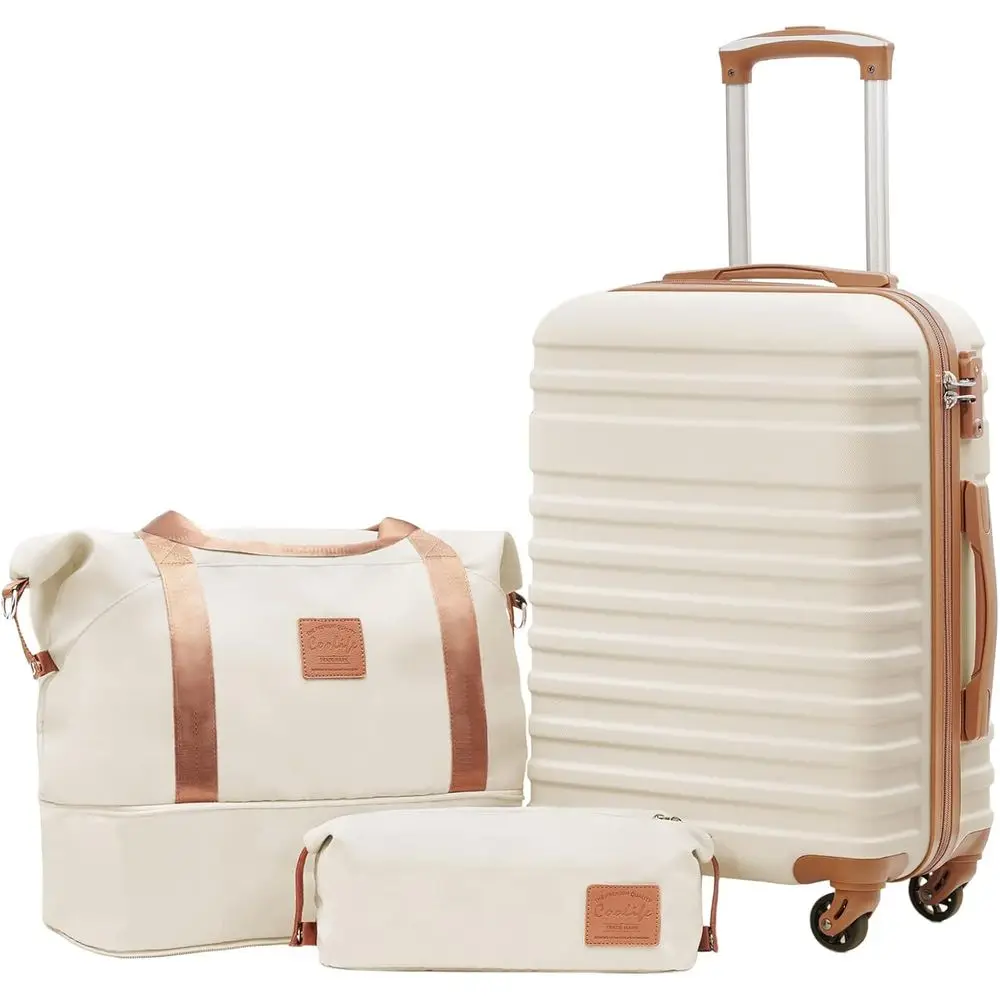 3-Piece Carry-On Suitcase Set with TSA Lock, Durable Spinner Wheels, Apricot White (DB/TB/20)
3-Piece Carry-On Suitcase Set with TSA Lock, Durable Spinner Wheels, Apricot White (DB/TB/20)