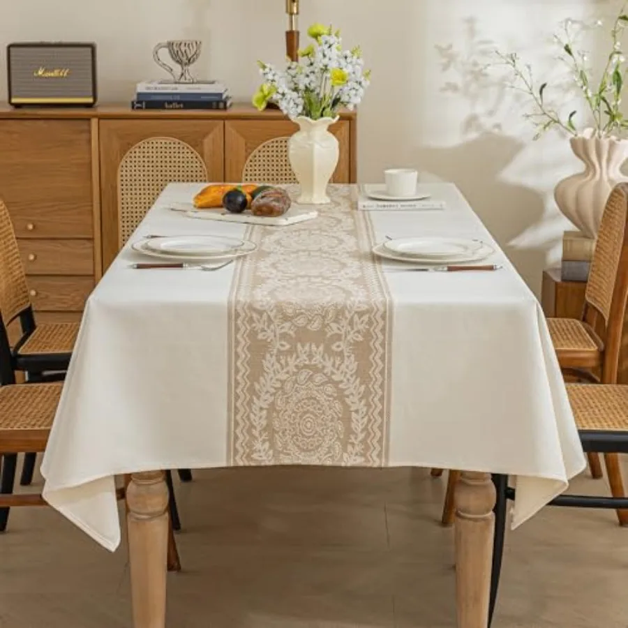 Linen Tablecloths for Rectangle Tables, About 8 Feet Table Cloth Advanced Waterproofing Technology for Dinningroom, Farmhouse
Linen Tablecloths for Rectangle Tables, About 8 Feet Table Cloth Advanced Waterproofing Technology for Dinningroom, Farmhouse