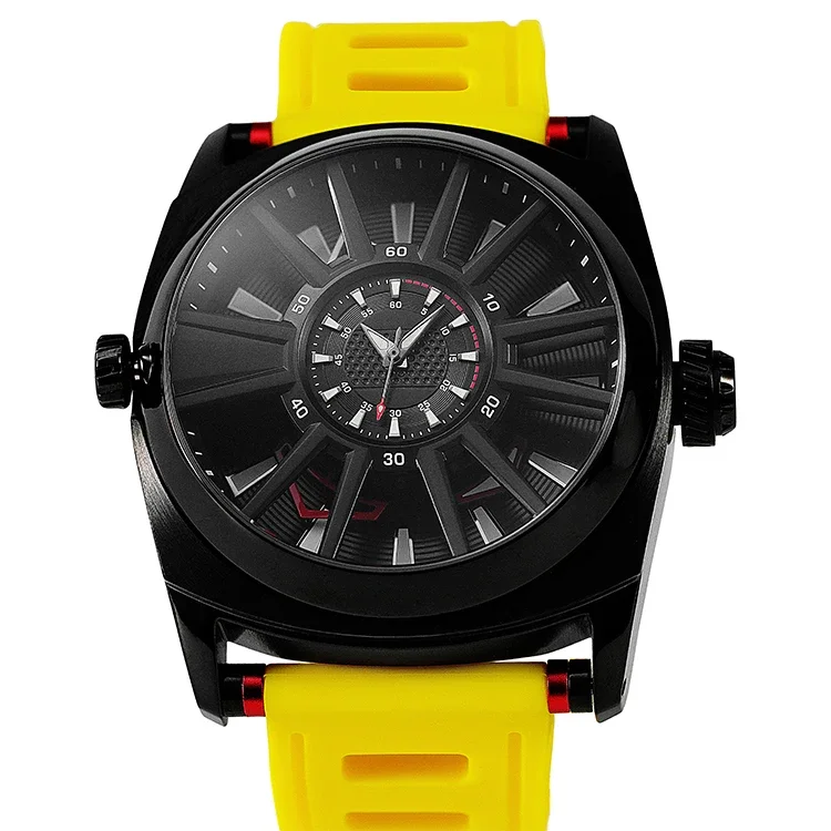 100M Waterproof Mens Watch Rubber Yellow Band Hip Hop Personality Dial Custom Watch Dual Movement Mechanical Watches
100M Waterproof Mens Watch Rubber Yellow Band Hip Hop Personality Dial Custom Watch Dual Movement Mechanical Watches