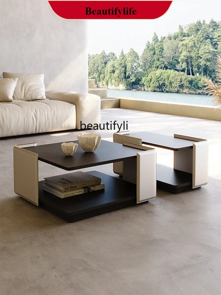 G1218 Solid wood coffee table light luxury saddle leather tea table minimalist living room tea table TV cabinet combination
G1218 Solid wood coffee table light luxury saddle leather tea table minimalist living room tea table TV cabinet combination