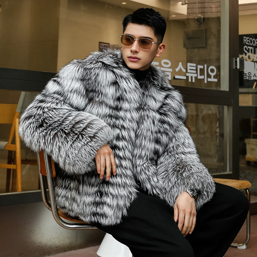 Real Fox Fur Coats With Rond Collar Winter Fur Coat For Men Natural Silver Fox Fur Coat Luxury Genuine Fur Outwear
Real Fox Fur Coats With Rond Collar Winter Fur Coat For Men Natural Silver Fox Fur Coat Luxury Genuine Fur Outwear