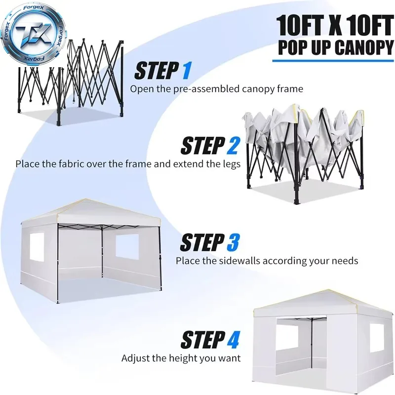 【Top Rated】10x10FT Pop Up Canopy Tent with Sidewalls and Roll-up Ventilated Windows with Mosquito net, Ez Outdoor Commercial Ins
【Top Rated】10x10FT Pop Up Canopy Tent with Sidewalls and Roll-up Ventilated Windows with Mosquito net, Ez Outdoor Commercial Ins