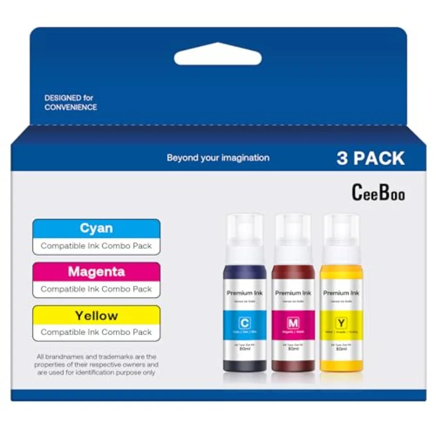 Compatible Ink Bottle Replacement for Epson 502 Not Sublimation Ink,1 Cyan, 1 Magenta, 1 Yellow, 3 Bottles
Compatible Ink Bottle Replacement for Epson 502 Not Sublimation Ink,1 Cyan, 1 Magenta, 1 Yellow, 3 Bottles