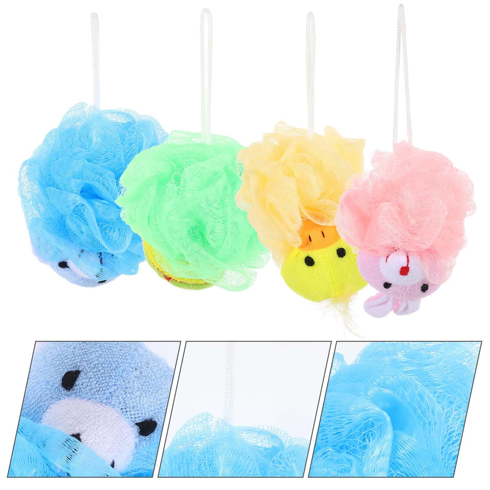 4Pcs Kids Bath Shower Balls Exfoliating Bathing Towels Assorted Colors Gentle Body Scrubbing Children Shower Supplies
4Pcs Kids Bath Shower Balls Exfoliating Bathing Towels Assorted Colors Gentle Body Scrubbing Children Shower Supplies