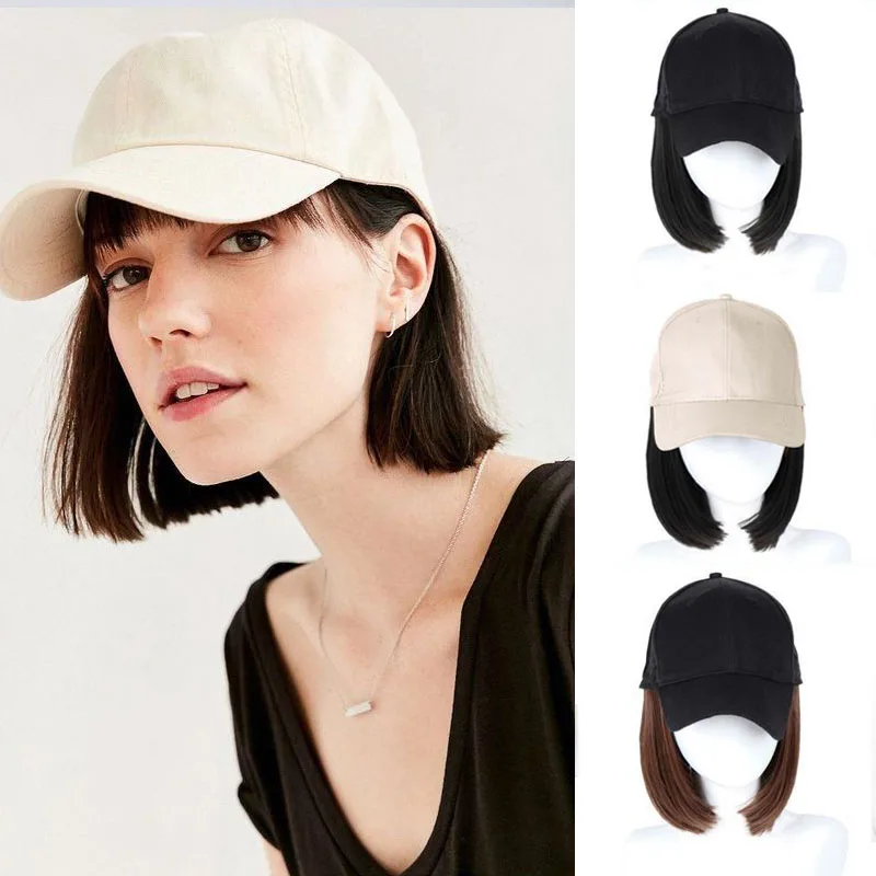 8-inch hat wig synthetic short Bob straight wig with adjustable baseball cap black off white hat wig in one
8-inch hat wig synthetic short Bob straight wig with adjustable baseball cap black off white hat wig in one