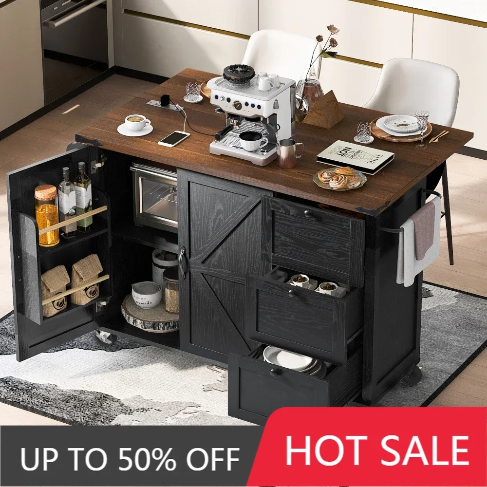 Farmhouse Kitchen Island with Power Outlet, Drop Leaf, Spice Rack and Drawer,Rolling Kitchen Cart on Wheels,for Home Dining Room
Farmhouse Kitchen Island with Power Outlet, Drop Leaf, Spice Rack and Drawer,Rolling Kitchen Cart on Wheels,for Home Dining Room