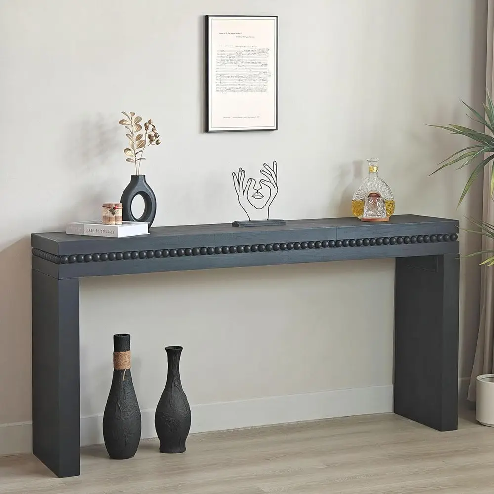 Rustic Wooden Entryway Sofa Table with Beaded Trim for Hallway and Living Room
Rustic Wooden Entryway Sofa Table with Beaded Trim for Hallway and Living Room