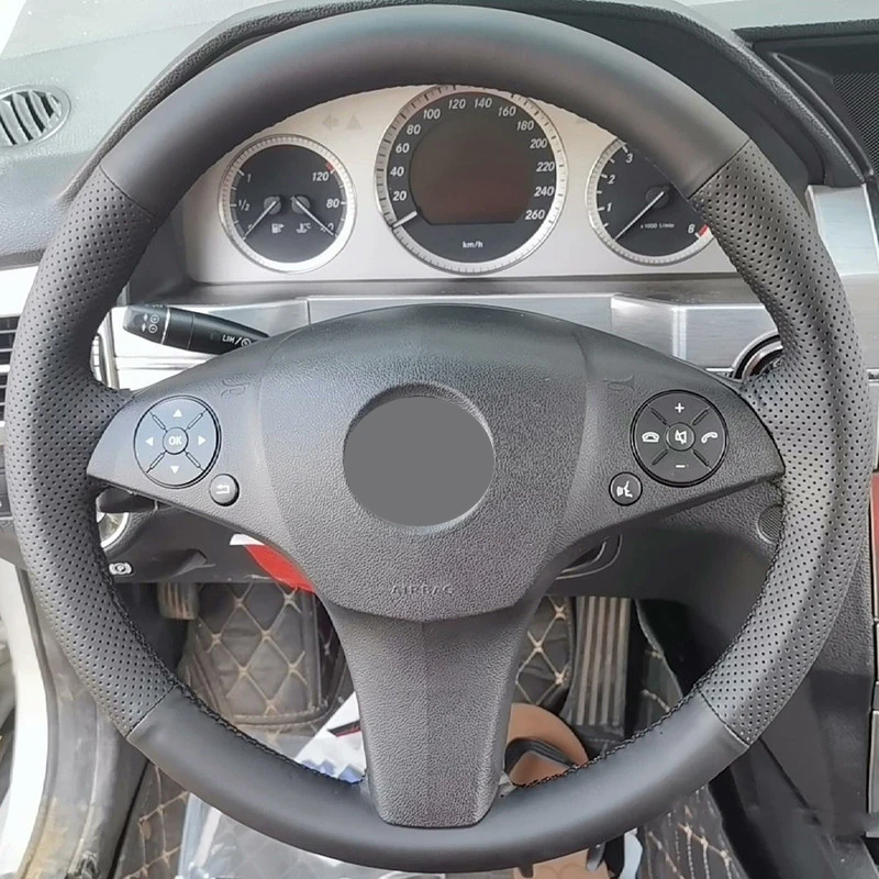 Чехол для руля из кожи ручной работы для Mercedes-Benz C-Class E-Class 2010 W204 GLK X204 2008-2012, аксессуары для интерьера
Чехол для руля из кожи ручной работы для Mercedes-Benz C-Class E-Class 2010 W204 GLK X204 2008-2012, аксессуары для интерьера