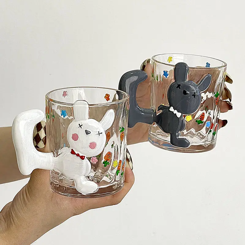 Rabbit Hand Drawn Relief Glass Cup Girl Couple Cartoon Cup with Handle Milk Breakfast Cup Creative Heat Resistant Coffee Mug
Rabbit Hand Drawn Relief Glass Cup Girl Couple Cartoon Cup with Handle Milk Breakfast Cup Creative Heat Resistant Coffee Mug