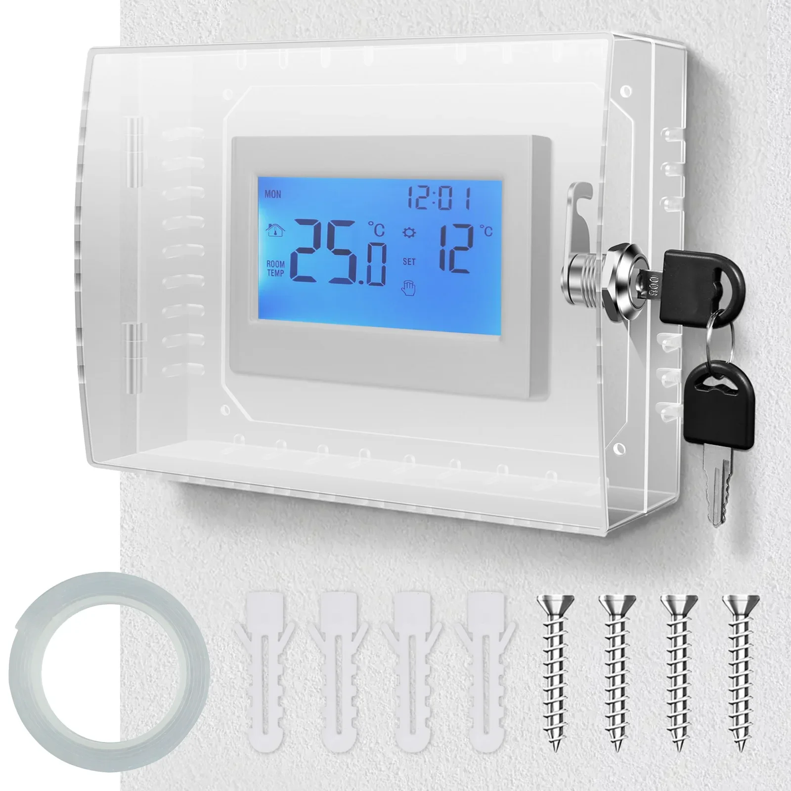 Universal Thermostat Lock Box With Key Large Thermostat Protector Thermostat Guard On Wall Easy to Install for Home Office
Universal Thermostat Lock Box With Key Large Thermostat Protector Thermostat Guard On Wall Easy to Install for Home Office