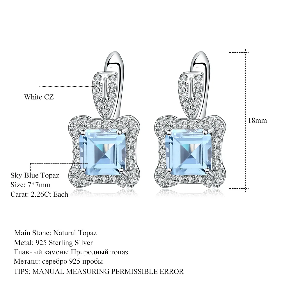 925 Sterling Silver Wholesale Natural Sky Blue Topaz Gemstone Fashion Earrings - Jewelry for Women
925 Sterling Silver Wholesale Natural Sky Blue Topaz Gemstone Fashion Earrings - Jewelry for Women