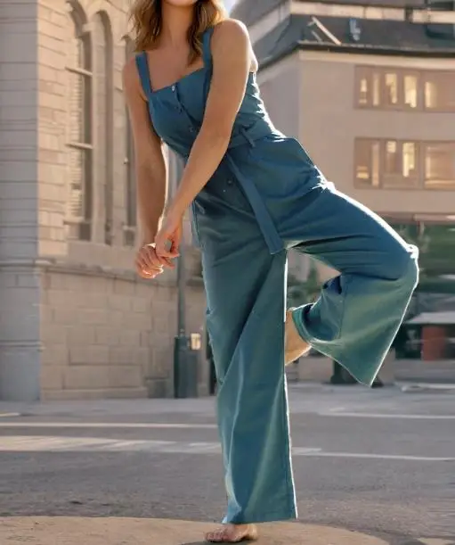 Jumpsuit Woman New Women's Fashion Belt Sleeveless Strap Button High Waisted Drawstring Loose Wide Leg Jumpsuit Overalls Woman
Jumpsuit Woman New Women's Fashion Belt Sleeveless Strap Button High Waisted Drawstring Loose Wide Leg Jumpsuit Overalls Woman