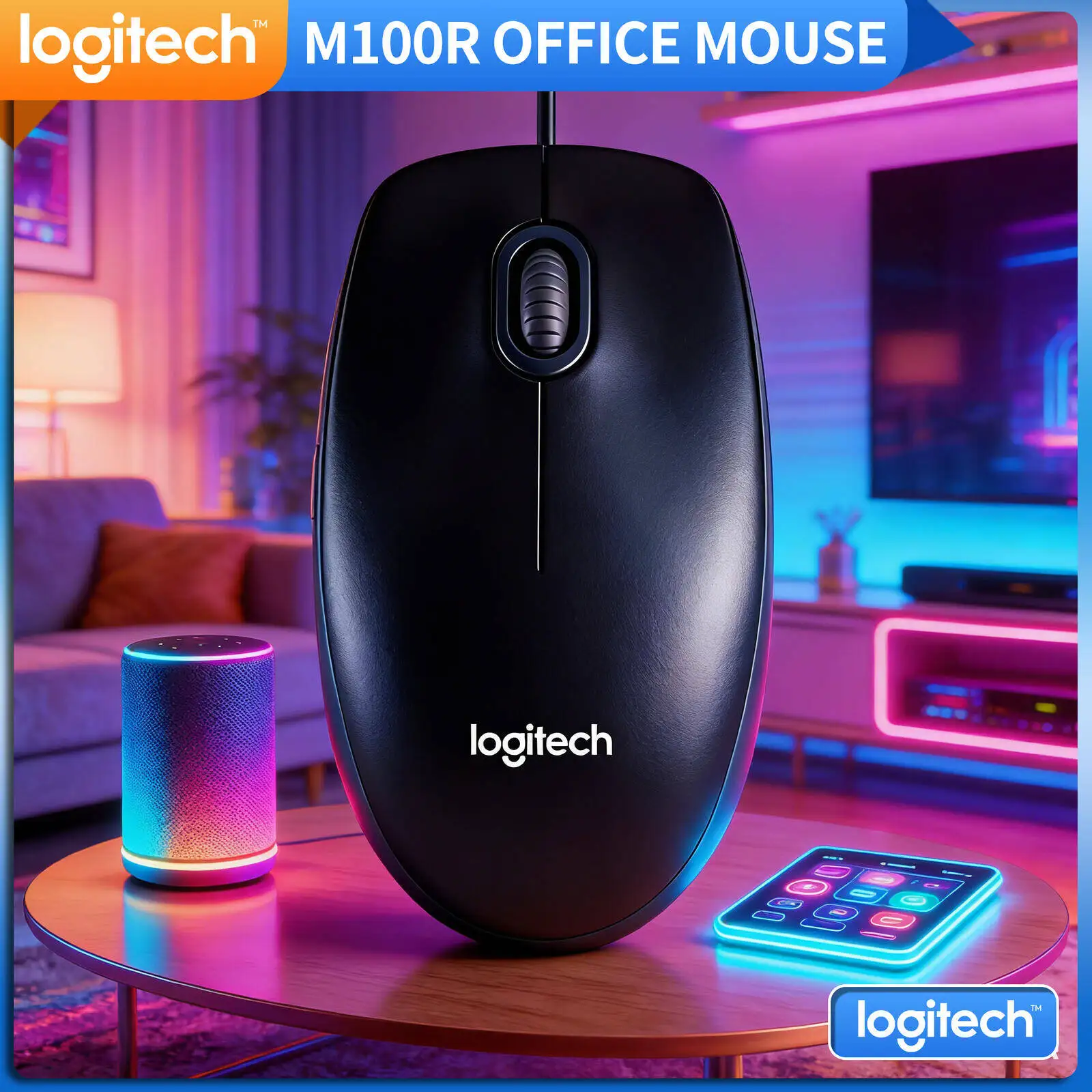 Проводная USB-мышь Logitech M100R, оптический сенсор 1000DPI, 3 кнопки, прокрутка, кабель 1,8 м для ноутбуков, ПК, офиса, дома, школы
Проводная USB-мышь Logitech M100R, оптический сенсор 1000DPI, 3 кнопки, прокрутка, кабель 1,8 м для ноутбуков, ПК, офиса, дома, школы