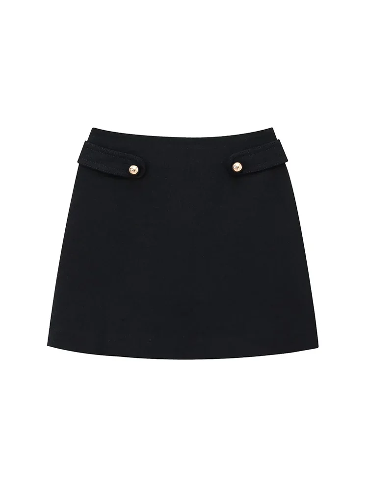 Willshela Women Fashion With Button Black Back Zipper A-Line Mini Skirt Vintage High Waist Female Chic Lady Skirts
Willshela Women Fashion With Button Black Back Zipper A-Line Mini Skirt Vintage High Waist Female Chic Lady Skirts