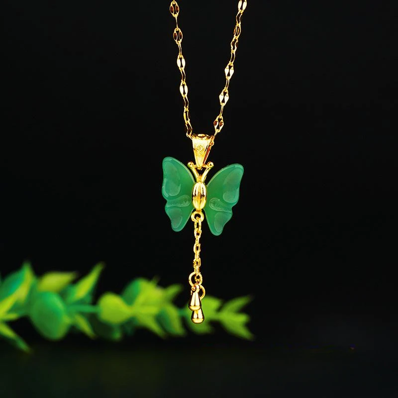 Jade Butterfly Pendant Chinese Jewelry Amulet Necklace Gifts Charm Chalcedony Women Natural 925 Silver Fashion
Jade Butterfly Pendant Chinese Jewelry Amulet Necklace Gifts Charm Chalcedony Women Natural 925 Silver Fashion