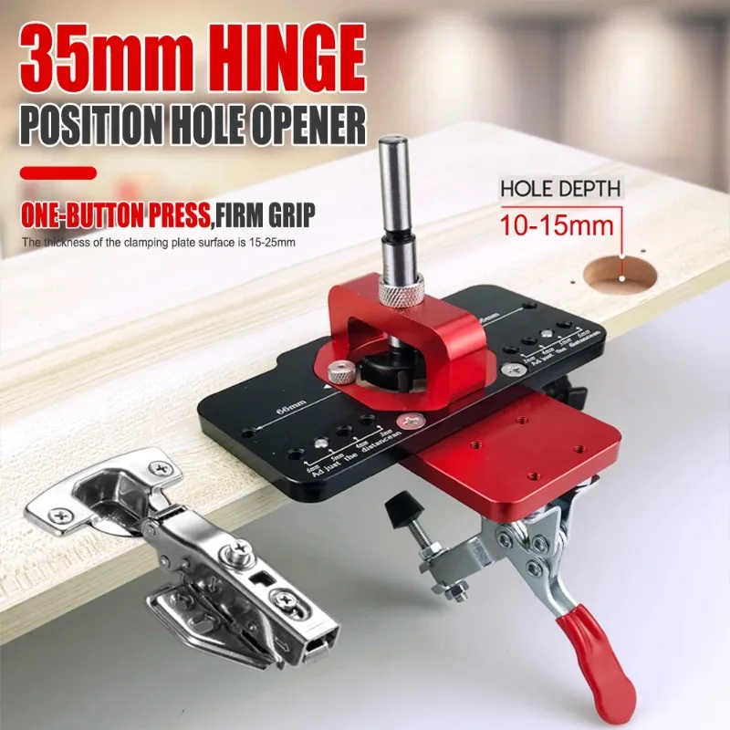 35mm Concealed Hinge Jig - Adjustable Cabinet Door Drill Guide with Quick Punch Locator for Pocket Hole & Hardware Installation
35mm Concealed Hinge Jig - Adjustable Cabinet Door Drill Guide with Quick Punch Locator for Pocket Hole & Hardware Installation